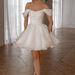 White off the Shoulder Short Evening Dress French Style for Wedding Banquets Registration Birthday Parties Annual Meetings Women's Party Wear_ecoleips.com