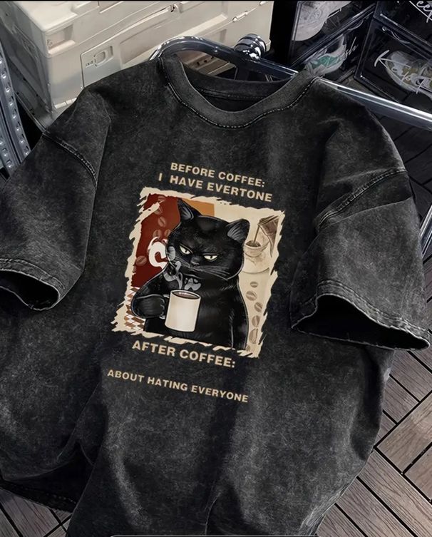 Hip-Hop Washed Vintage Heavyweight Short Sleeve T-Shirt For Men And Women Summer Oversize Retro Trendy Loose Fit Lazy_ecoleips.com