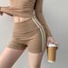 Women's Peach Shaped Fit Sports Shorts Elastic Running Yoga Three Point Pants Perfect For Summer No Awkward Lines_ecoleips.com