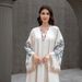 SW037 Middle East Cross Border Muslim Ladies Robe V Neck Embroidered Tassel Temperament Arabic Dress Abaya_ecoleips.com