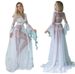 2022 New Beachside Vacation Maldives Slimming Fairy Mesh Long Women's Summer Square Neck Dress_ecoleips.com