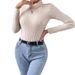 Exclusive Cross-border Supply: French-style High-neck Long-sleeve Knitted Ribbed Jumpsuit Top With A Fashionable And_ecoleips.com