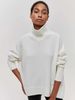 Women's Oversized Semi-Turtleneck Sweater - European & Russian Inspired Knit Pullover, Fall & Winter Casual Streetwear, Soft Acrylic Blend_ecoleips.com