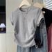 Women's High Quality Cotton round Neck Short Sleeve T-Shirt Slim Fit Unique Style Youthful Elegant Top_ecoleips.com