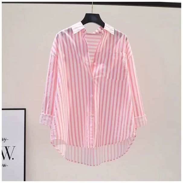 Aria Basics Aria Basics European And American Foreign Trade Cross-border Striped Loose-fitting Women's Outerwear, Regular Sleeves, Fashionable_ecoleips.com