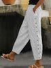 Women's Clothing Women's Printed Striped Cropped Pants Buttoned Elastic Waist Fashion For Formal & Casual For Women_ecoleips.com