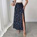 Women's Floral Print High Slit Midi Skirt European American Style 2025 Fashion Sexy Sweet Cross Border Design_ecoleips.com