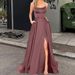 Women's Clothing Long Dress Slimming Strapless Bestie Evening Dress_ecoleips.com