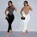 Women's Sleeveless Mesh Jumpsuit With Crystal Embellishments – Slim Fit & High Waist (Black/Nude, S-2xl)_ecoleips.com
