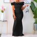 D3192 Women's Fashion 2025 New Solid Color Mermaid With Ruffled Hem Slim Fit Evening Gown Long Dress_ecoleips.com