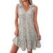 Women's Clothing Spring/Summer V Neck Bow Floral Print Vest Dress American Style New Arrival_ecoleips.com