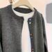Autumn And Winter Round-neck Women's Versatile Elegant Commuter Sweater Cardigan_ecoleips.com