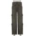 Retro Hot Girl Multi-Pocket Workwear Straight Washed Mid-Waist Jeans 2023 Autumn European And American Style New Long_ecoleips.com