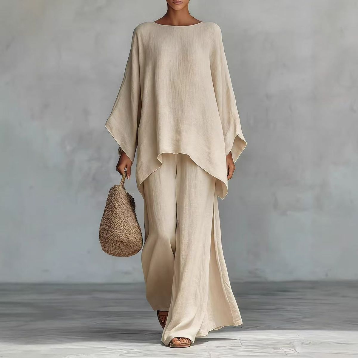 New Women's 3D Printed Wide Leg Pants Set European American Style Loose Fit Summer Fashion Vacation Two-Piece Outfit Hot Selling_ecoleips.com