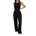 Women's Clothing 2025 Spring And Summer European And American Holiday Casual Style Waist Sleeveless Wide Leg Jumpsuit_ecoleips.com