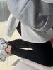 White Fleece Lined Long Sleeve Women's Base Shirt Inner Wear T-shirt Spring Autumn Design Split Korean Style Round Neck Top_ecoleips.com