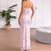 AD184 Foreign Trade Cross-Border Spring New Printed Plaid Cherry Sleeveless Strap Sexy Fashion Bodycon Dress_ecoleips.com