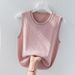 Women’s Clothing Ice Silk Camisole Vest For Women, White Bottoming Shirt, Loose Bright Silk, Fashionable Design Top For Summer_ecoleips.com