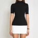 Women's European American Style French Fashion Summer Color Block Semi High Neck Five Sleeve Sexy Bodycon Patchwork Dress_ecoleips.com