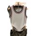 Women's Sleeveless Layering Tank Top - Breathable Knit Polyester, Seamless Design, Versatile Grey Basic For Casual & Streetwear Outfits_ecoleips.com