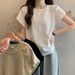 Women's Clothing Fat Mm Summer Design Niche Beaded Bubble Sleeve Top Versatile Slim Short Sleeved T Shirt Bottoming Shirt_ecoleips.com