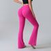 Women's Clothing Peach Bell Bottom Pants Women's Yoga Pants High Waist Hip Lifting Tights Wide Leg Pants Quick Drying Running Sports Pants Women_ecoleips.com