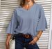 Aria Basics Aria Basics Cross-border European And American 2023 Spring/Summer Bestseller Solid Color V-neck Bell Sleeve Loose Casual_ecoleips.com