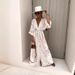 Women's Elegant V Neck Button Down Printed Full Skirt Dress Spring Summer New Style Relaxed Everyday Wear Comfortable Feshion_ecoleips.com