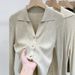 V-Neck Long Sleeve Knit Cardigan Women Elegant Casual Blouse With Contrast Trim, Slim Fit, Cotton Blend (Black/Beige/Khaki/Green/White/Oatmeal)"_ecoleips.com