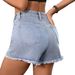 Women's Clothing Summer Washed Distressed Studded Beaded Slimming Denim Shorts Style Fashionable Women's Clothing_ecoleips.com