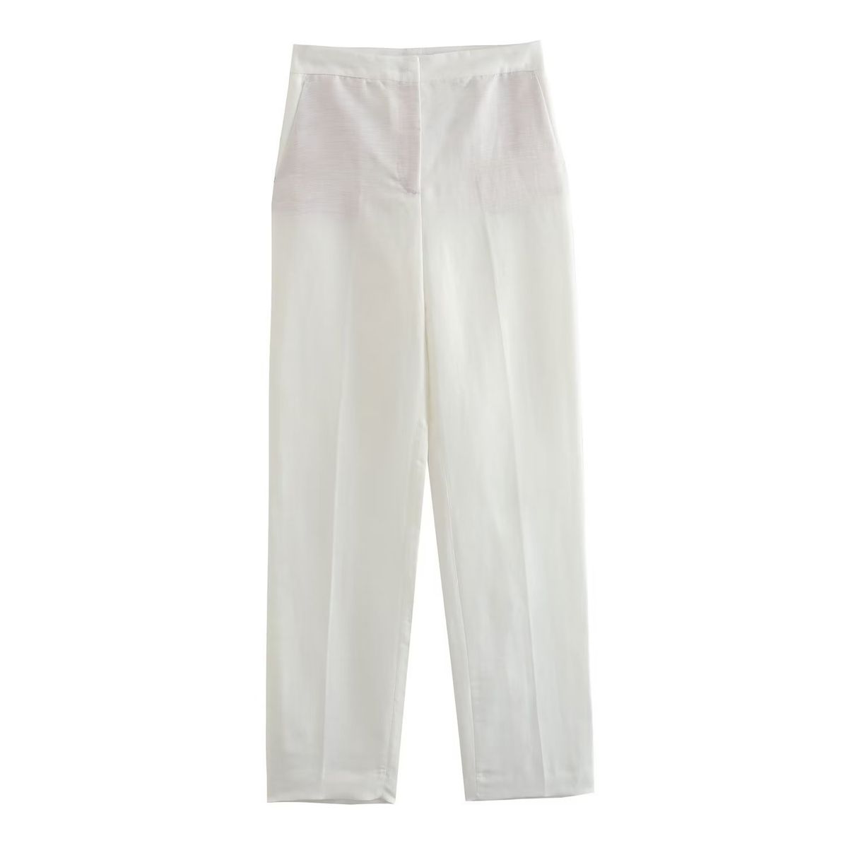 Women's Clothing Linen double-breasted women's blazer + vest and vest + linen straight pants suit_ecoleips.com