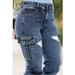 European American Cross-border Foreign Trade Women's Ripped Stretch Skinny Jeans With Elastic Cuffs And Multiple Pockets_ecoleips.com