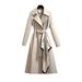 Elegant Women's Trench Coat - Slim Fit Mid-Length Casual Coat With Belt & Scarf, Plus Size Flowy Outerwear For Spring & Fall_ecoleips.com