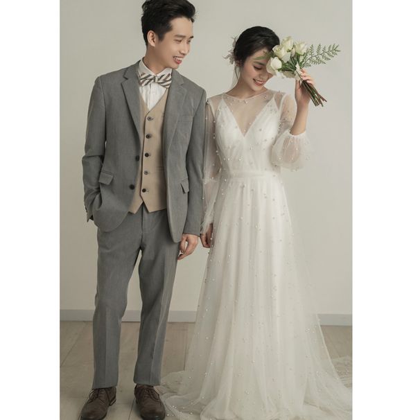 2026 Bride New Outdoor Forest Style Travel Shoot Super Fairy Simple Small Train White Slimming Light Wedding Dress_ecoleips.com