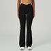 Women's Clothing High-Waisted Wide-Leg Pants For Women Bare Skin Flared Style Crossover Waistband Outdoor Casual Sports Slightly Flared 2030_ecoleips.com
