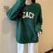 real-shot Printed Long-sleeve Round-neck Composite Sweatshirt For Women, Spring And Autumn Thin Loose_ecoleips.com