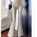 High-Waisted Stretchy Flared Jeans Korean Style with Double Buttons 0.8 Cm Hip Enhancing Padding Butt Lifting Effect Women's Denim_ecoleips.com