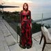 Women's Clothing High Neck Long Sleeve Top Spring New Animal Snake Print High Slit Long Top_ecoleips.com