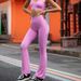 Women's Clothing Advanced Sense Sports Fitness Pants High Waist Hip Lifting Yoga Pants Women's Cloud Sense Breathable Comfortable Flared Pants_ecoleips.com