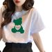 Women's Printed Round Neck Loose Short Sleeve T-shirt Top_ecoleips.com