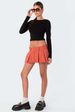 Women's Clothing Denim Side Zipper Pleated Skirt Pants_ecoleips.com