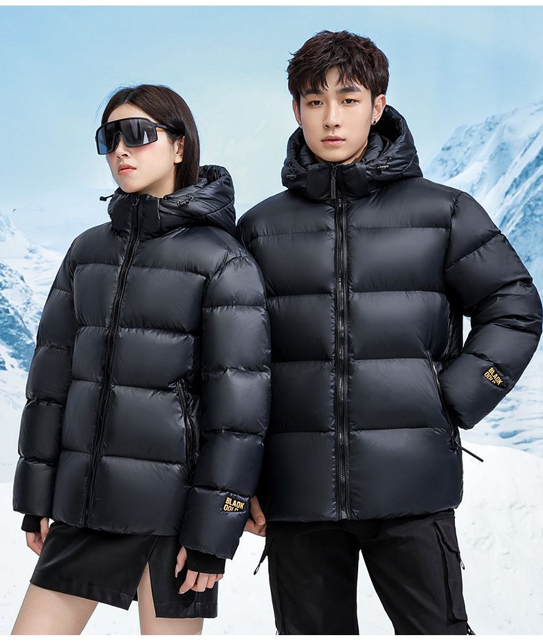 Women's Clothing Unisex Black Gold Long Hooded Winter Coat Thickened Down Filling Thermal Insulated, Multi-Pocket Design Extreme Cold Weather_ecoleips.com