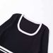 Fashion Contrasting Color Long-sleeved Laminated Decorative Knitted Sweater_ecoleips.com