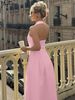 Hugcitar Women Elegant Halter Sleeveless Ruched Frill Zipper Sexy Solid Maxi Dress Summer Fashion Party Birthday Vacation Outfit_ecoleips.com