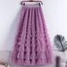 K Net Lace Cake Dress New Style Midi Skirt A-line Long Skirt Puffy Tulle Skirt_ecoleips.com