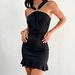 Voya New European American Style Elegant Design Dress For Women, Waist-cinching, Pleated, Bodycon Skirt With Ruffles,_ecoleips.com
