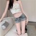 American Spice Girls Low Waist Denim Super Shorts Women's Spring Skinny Hip Wrap Hot Pants Blue Slim Sexy Straight Pants_ecoleips.com