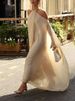 Freeacy Women's Elegant Ruffled Dress Halter-neck Flared Sleeves Party Dresses Solid Color Big Swing Pleated Evening Gowns_ecoleips.com