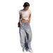 Cross-border Foreign Trade European And American Design Wide-leg Jeans For Women, Loose, Casual, Fashionable_ecoleips.com