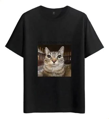 Women's T-Shirts Tshirt Muscle Freaks Meme Style Angry Cat_ecoleips.com